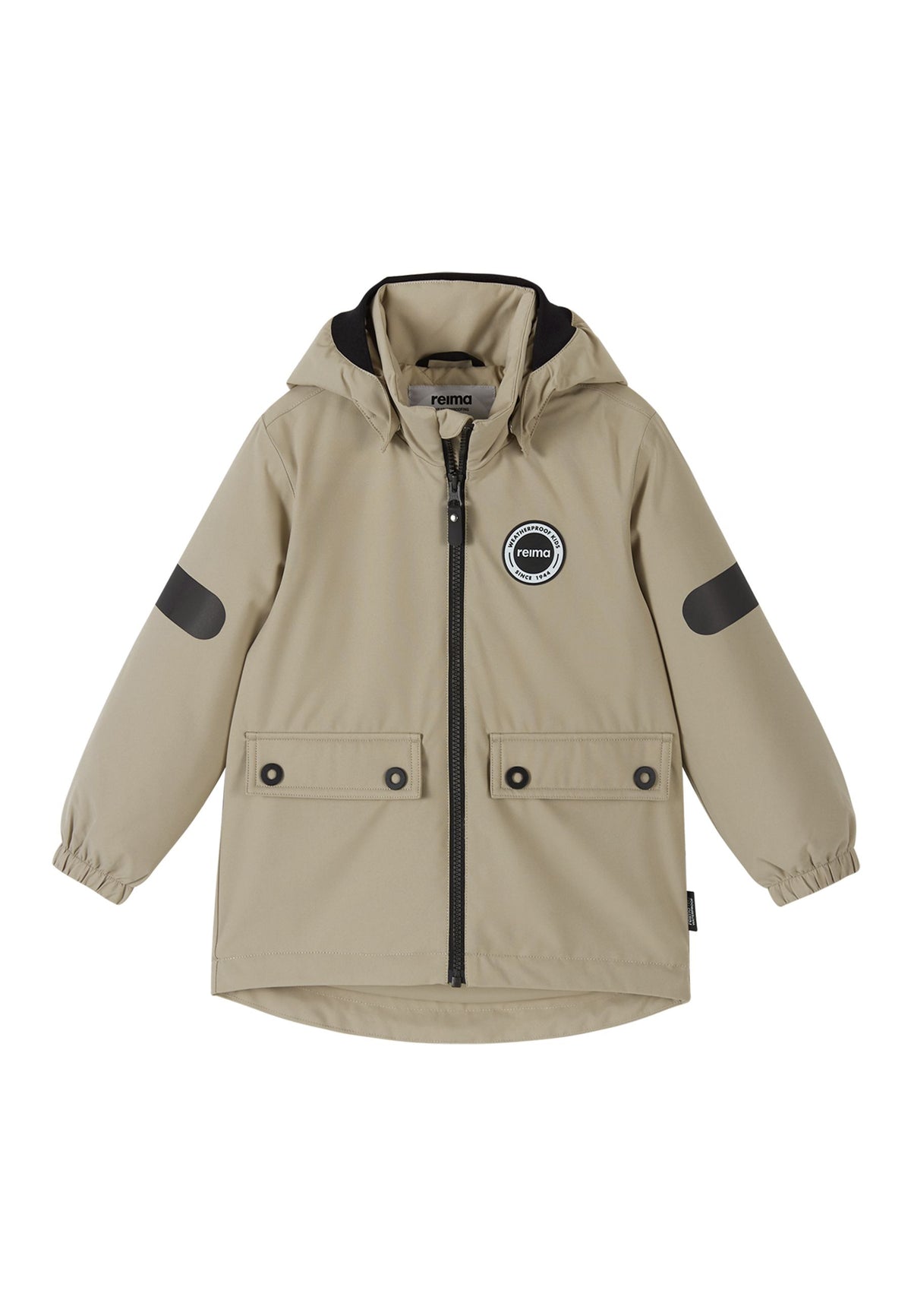 REIMA TEC gefütterte Kinder Regenjacke / Übergangsjacke Symppis beige