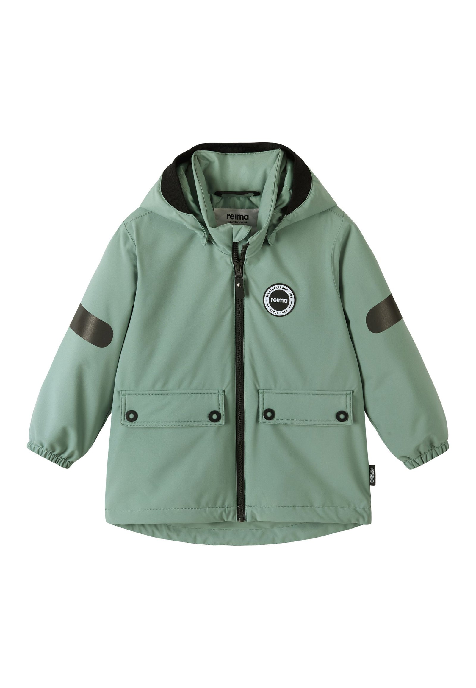 REIMA TEC gefütterte Kinder Regenjacke / Übergangsjacke Symppis mintgrün