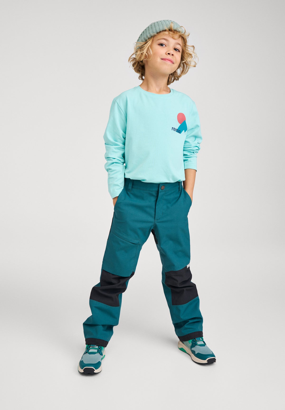 REIMA TEC Kinder Regenhose / Outdoorhose Sampu petrol-grün