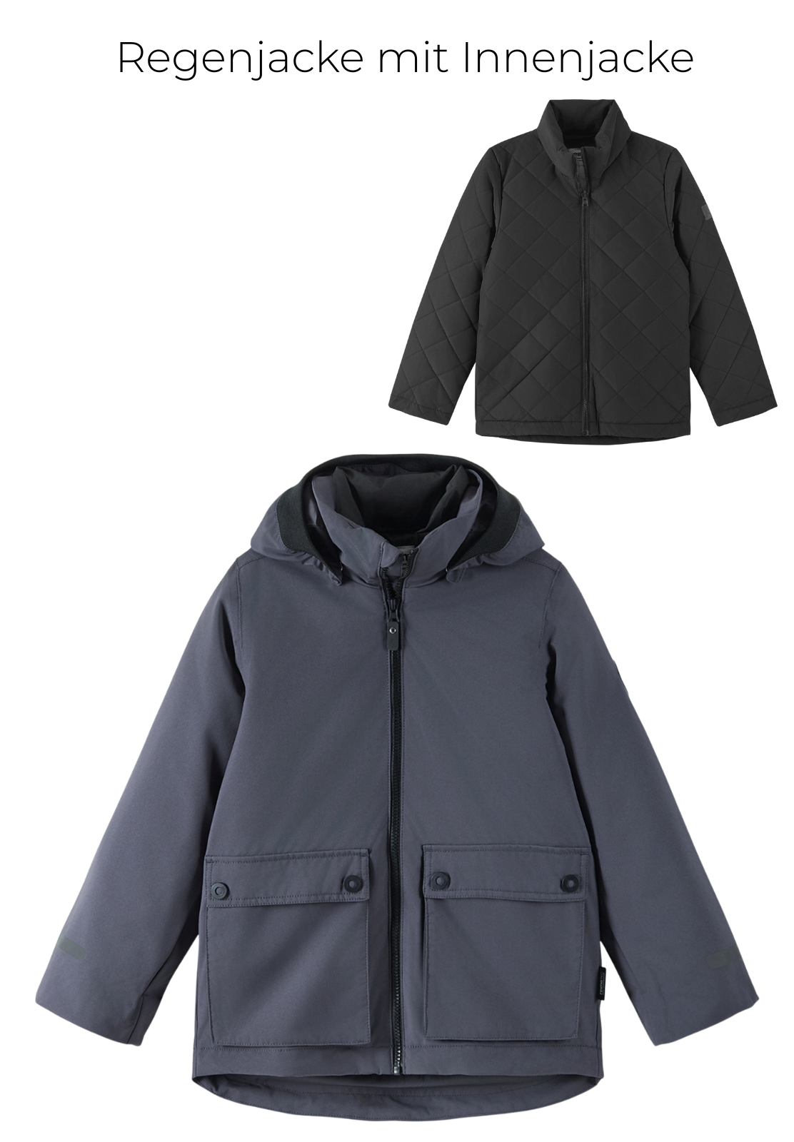 REIMA TEC Kinder 3in1 Regenjacke / Übergangsjacke Syddi schwarz