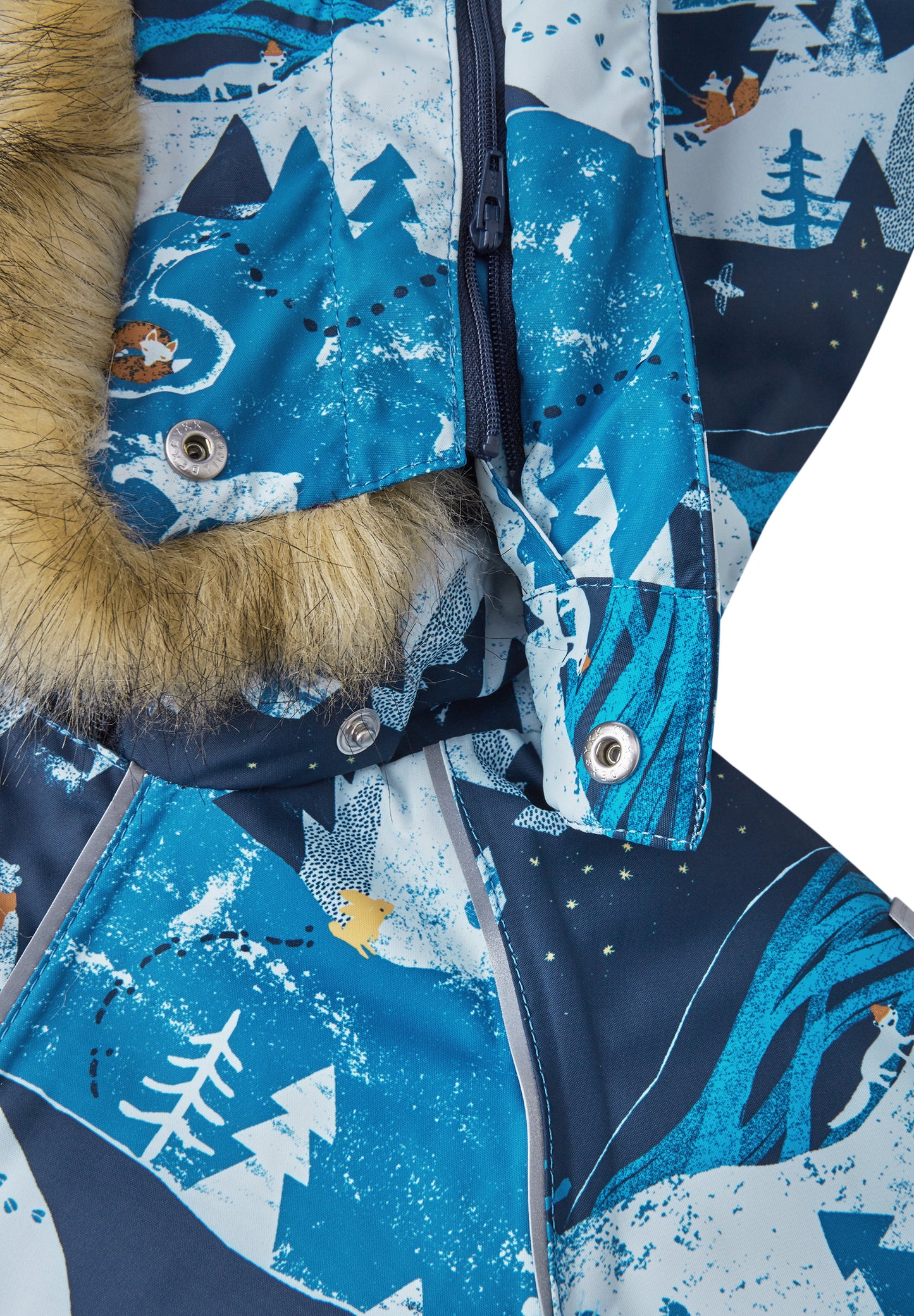 REIMA TEC Winteroverall/Skianzug <br>Lappi <br>Gr. 80, 86, 92<br> Po-Bereich extra dick isoliert<br> Taille regulierbar<br> Kunst-Pelz abnehmbar<br> abnehmbare Fuss-Schlaufen<br> WS 12'000 mm