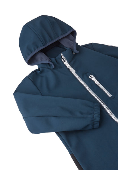 REIMA gefütterter Softshell-Overall<br> Nurmes<br>Gr. 104 - 128<br> Waldspielgruppe, Outdoor, KiTa<br> innen weiches Fleece, aussen Softshell<br> Bein- und Po extra strapazierfähig<br> abnehmbare Fussgummi<br> WS 10'000 mm