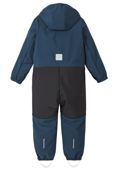 REIMA gefütterter Softshell-Overall<br> Nurmes<br>Gr. 104 - 128<br> Waldspielgruppe, Outdoor, KiTa<br> innen weiches Fleece, aussen Softshell<br> Bein- und Po extra strapazierfähig<br> abnehmbare Fussgummi<br> WS 10'000 mm