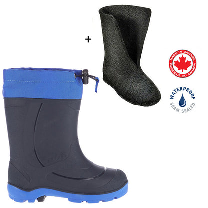 KAMIK Winter-Gummi-Stiefel gefüttert<br> Snobuster<br> Outdoor, Wald, Schnee<br> Gr. 28,29,30,31,32,33,34,35,36,37,38<br> Innenschuh herausnehmbar, warm<br>  100% wasserdicht